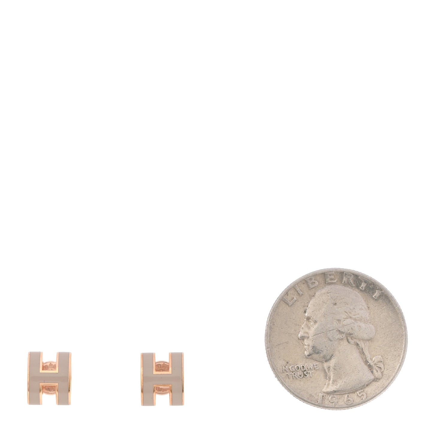 Rose Gold Lacquered Mini Pop H Earrings  Marron Glace