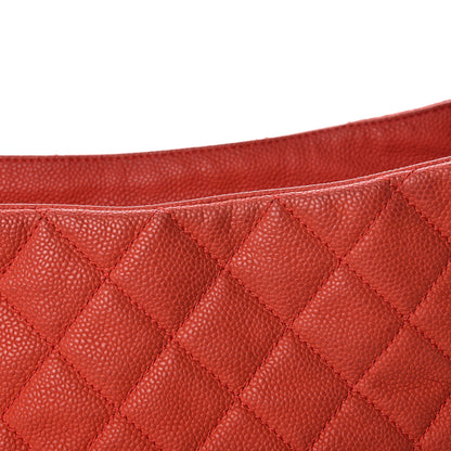 Chanel Iridescent Caviar Quilted Country Chic Hobo Red 13 of 14