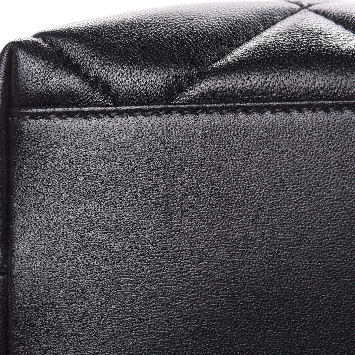 Lambskin Quilted Drawstring Shopping Bag Black