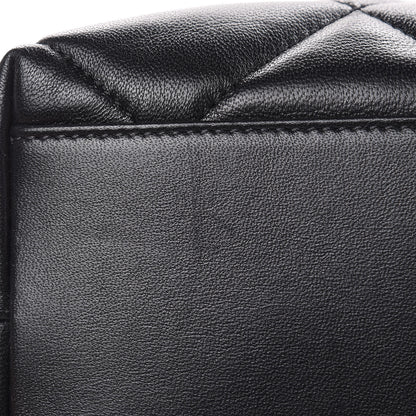 Chanel Lambskin Quilted Drawstring Shopping Bag Black 11 of 12