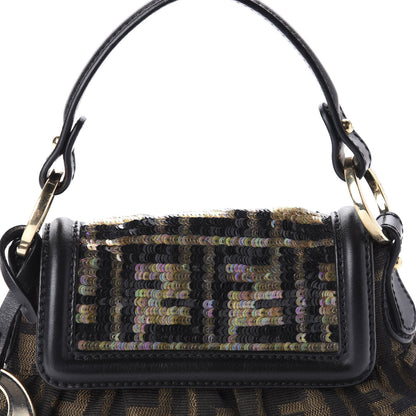 Fendi Sequin FF Mini Chef Shoulder Bag Tobacco 10 of 10
