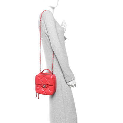 Chanel Aged Calfskin Quilted Top Handle Camera Case Red 2 of 13