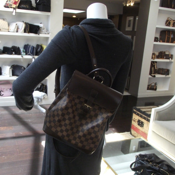 Louis Vuitton Damier Ebene Soho Backpack 2 of 10