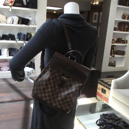 Louis Vuitton Damier Ebene Soho Backpack 2 of 10