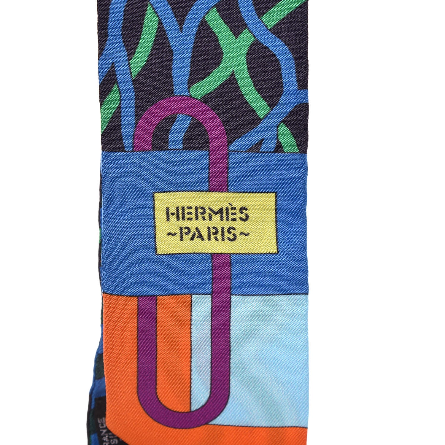Hermes Silk Ballet Aquatique Twilly Orange Marine Vert 5 of 5