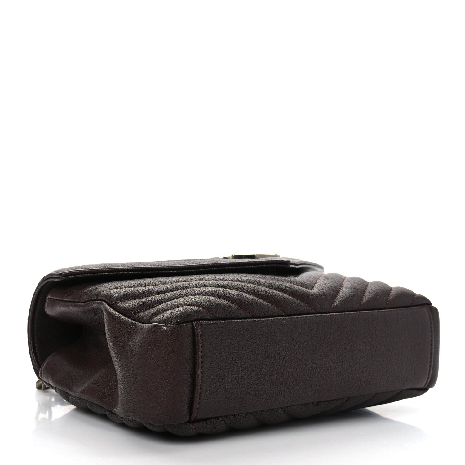 Saint Laurent Sheepskin Matelasse Chevron Monogram Medium College Bag Black Tulip 4 of 8