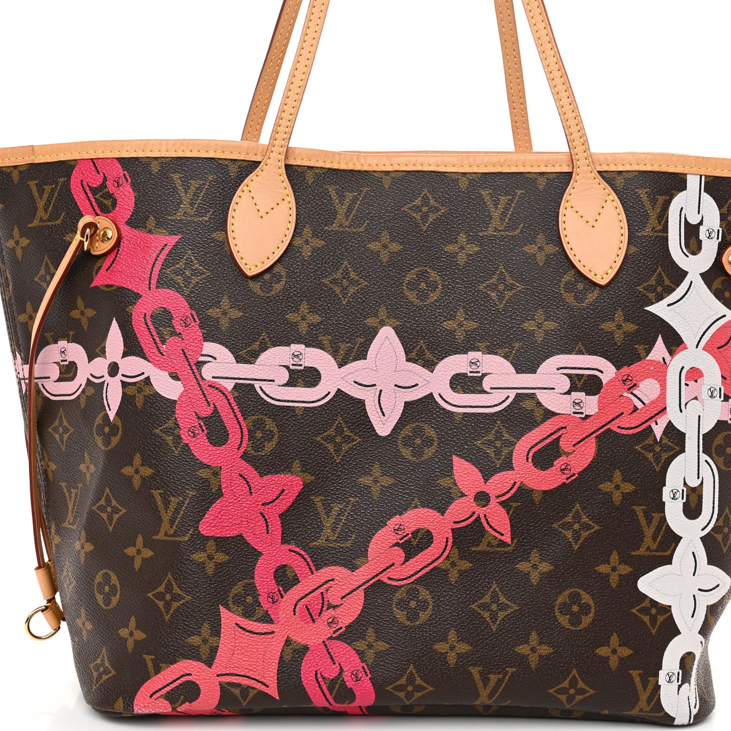 Monogram Bay Neverfull MM Rose Ballerine Poppy