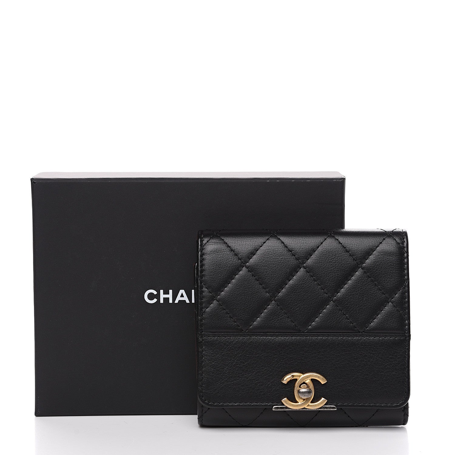 Chanel Calfskin Quilted Compact Flap Wallet Black 8 of 8