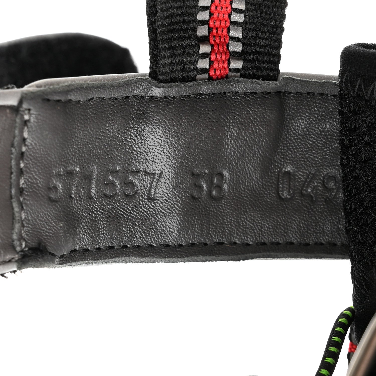Gucci Mesh Fabric Tinsel Sport Sandals 38 Black Silver Green 7 of 9