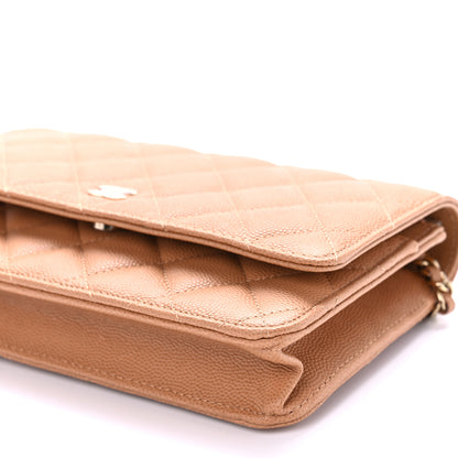 Chanel Caviar Quilted Wallet On Chain WOC Dark Beige 9 of 9