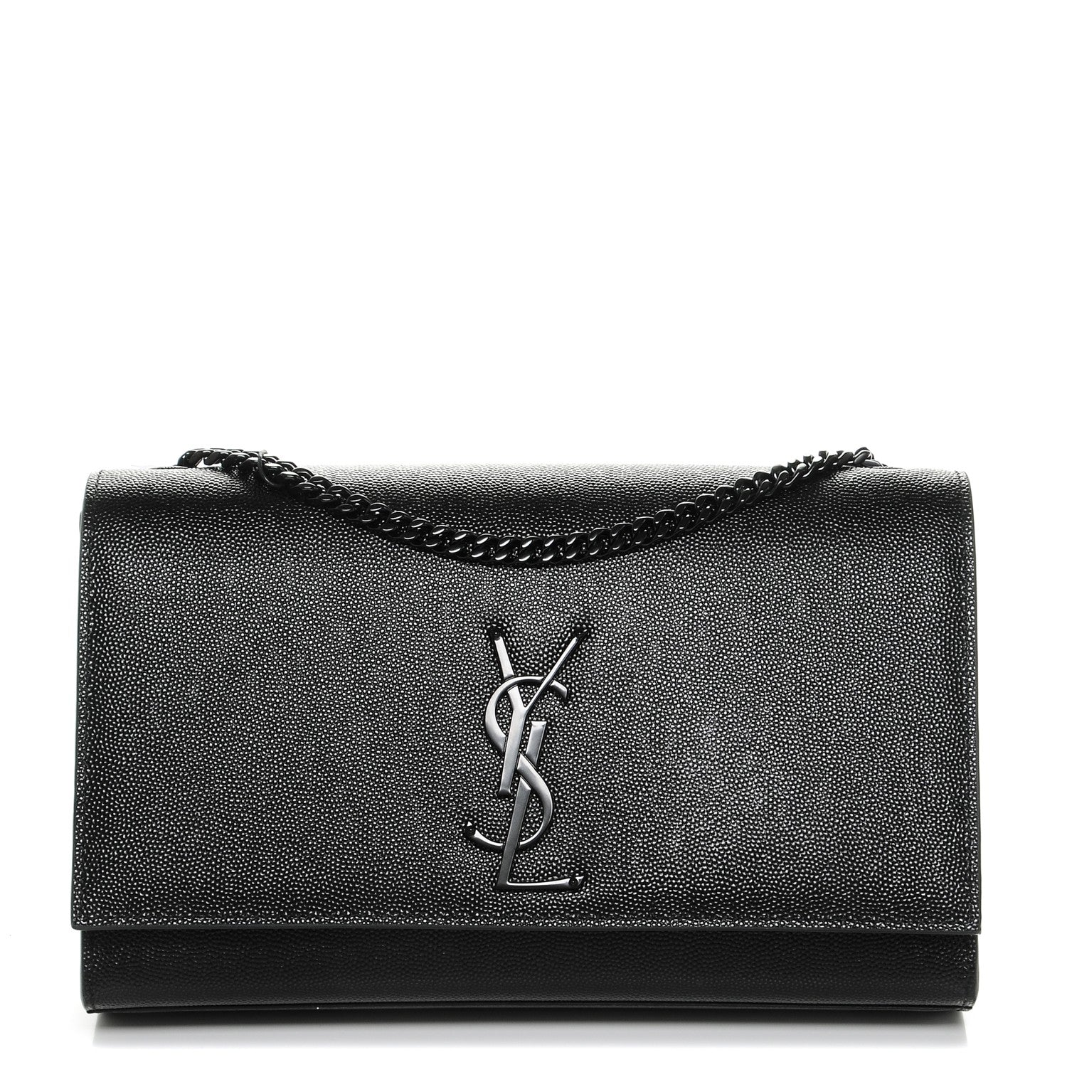 Saint Laurent Grain De Poudre Medium Classic Monogram Kate Satchel Black 1 of 5