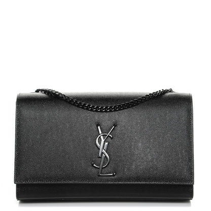 Saint Laurent Grain De Poudre Medium Classic Monogram Kate Satchel Black 1 of 5