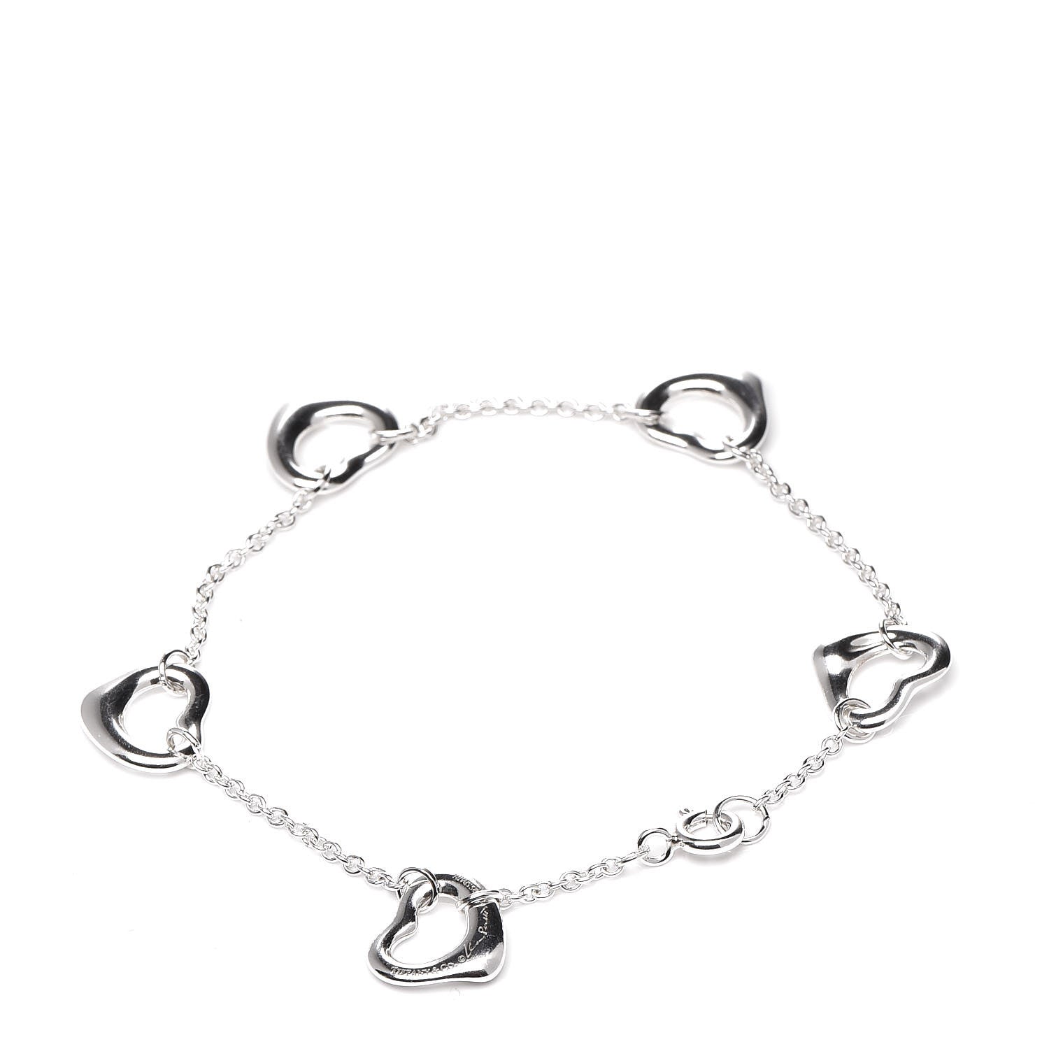 Tiffany Sterling Silver Elsa Peretti Open Heart Bracelet 3 of 6