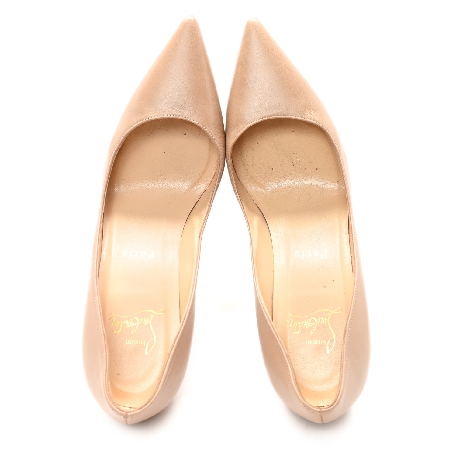 Christian Louboutin Nappa Apostrophy 100 Pumps 36 Nude 2 of 9
