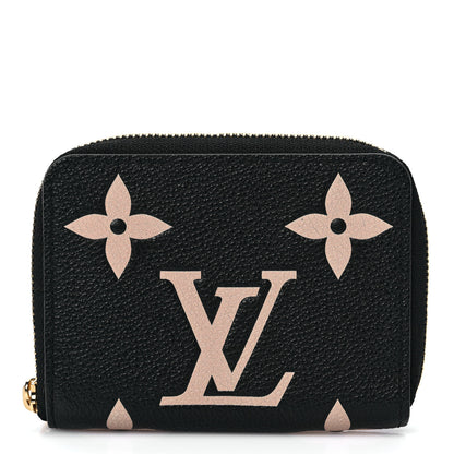 Louis Vuitton Empreinte Monogram Giant Zippy Coin Purse Black Beige 1 of 6
