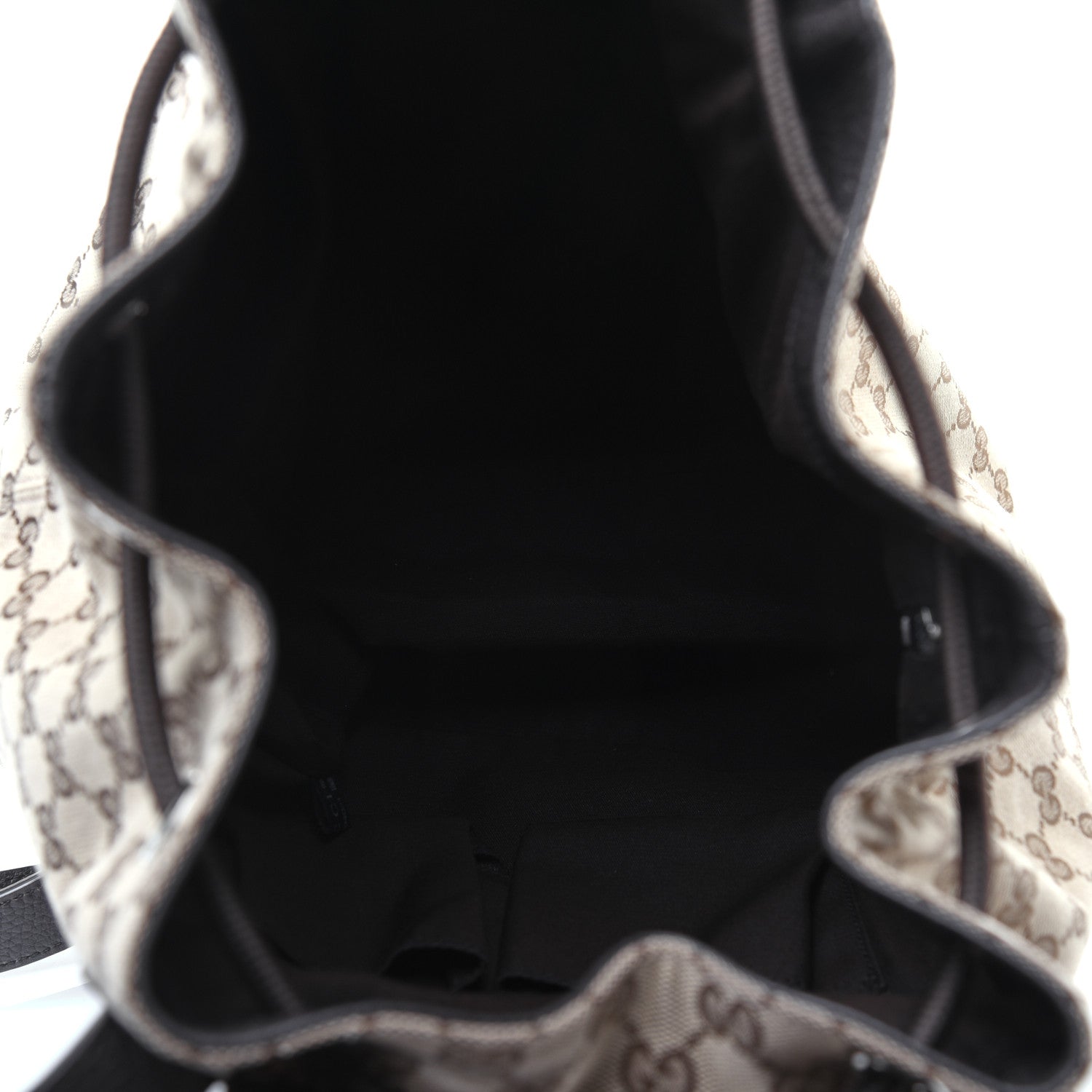 Gucci Monogram Dollar Calfskin O Drawstring Backpack Beige Ebony Testa di Moro Dark Chocolate 4 of 18