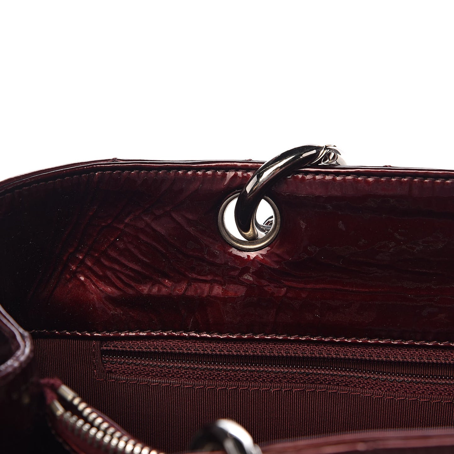 Patent Quilted Grand Shopping Tote GST Dark Bordeaux