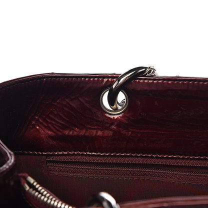 Chanel Patent Quilted Grand Shopping Tote GST Dark Bordeaux 8 of 27