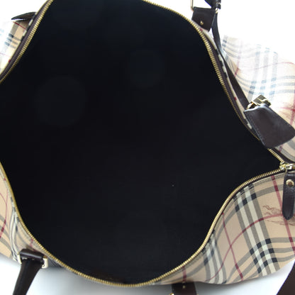 Burberry Haymarket Check Duffle Bag Dark Brown 4 of 15