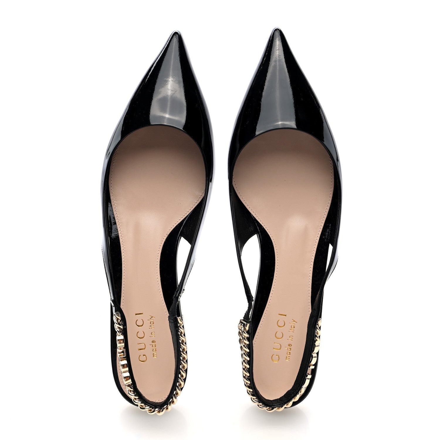 Gucci Patent Signoria Ballet Slingback Ballet Flat 37.5 Black 2 of 10