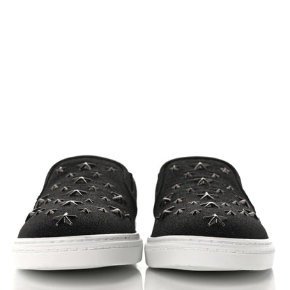 Jimmy Choo Fine Glitter Suede Mens Grove Sneakers 40 Black 2 of 8