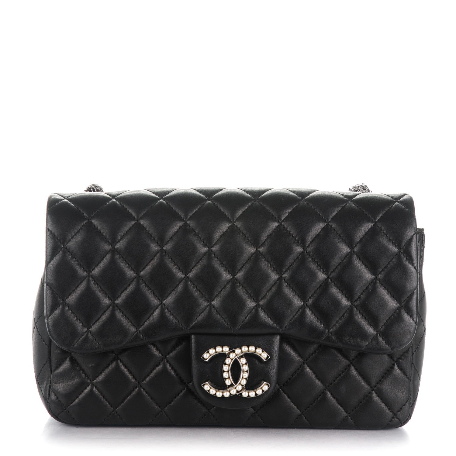 Chanel Lambskin Quilted Medium Westminster Pearl Flap Black 1 of 7