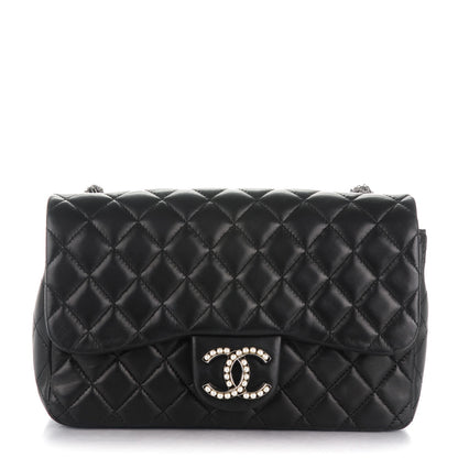 Chanel Lambskin Quilted Medium Westminster Pearl Flap Black 1 of 7