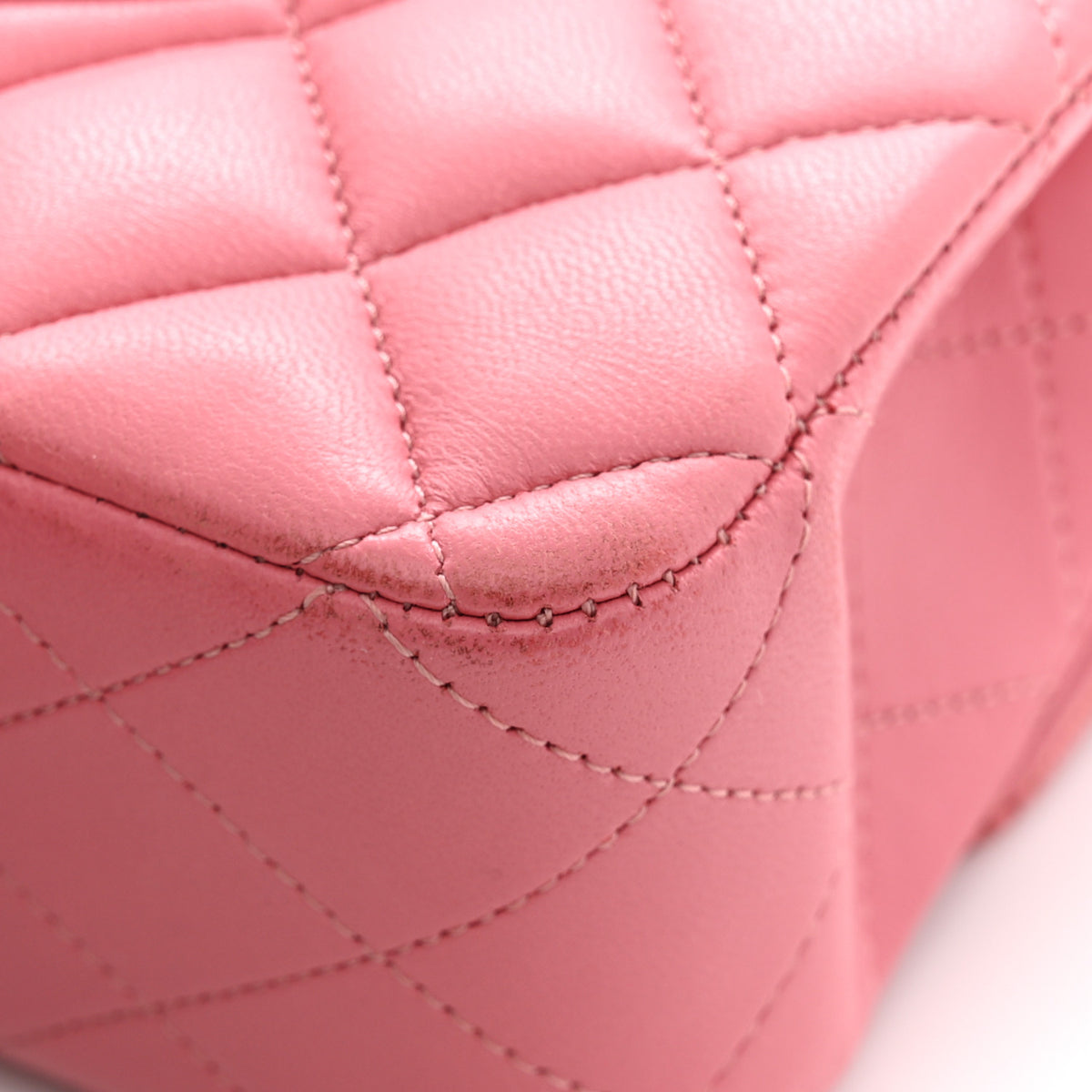 Lambskin Quilted Medium Double Flap Pink