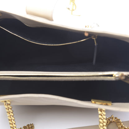 Saint Laurent Grain De Poudre Matelasse Chevron Monogram Shopping Bag Nude Powder 5 of 13