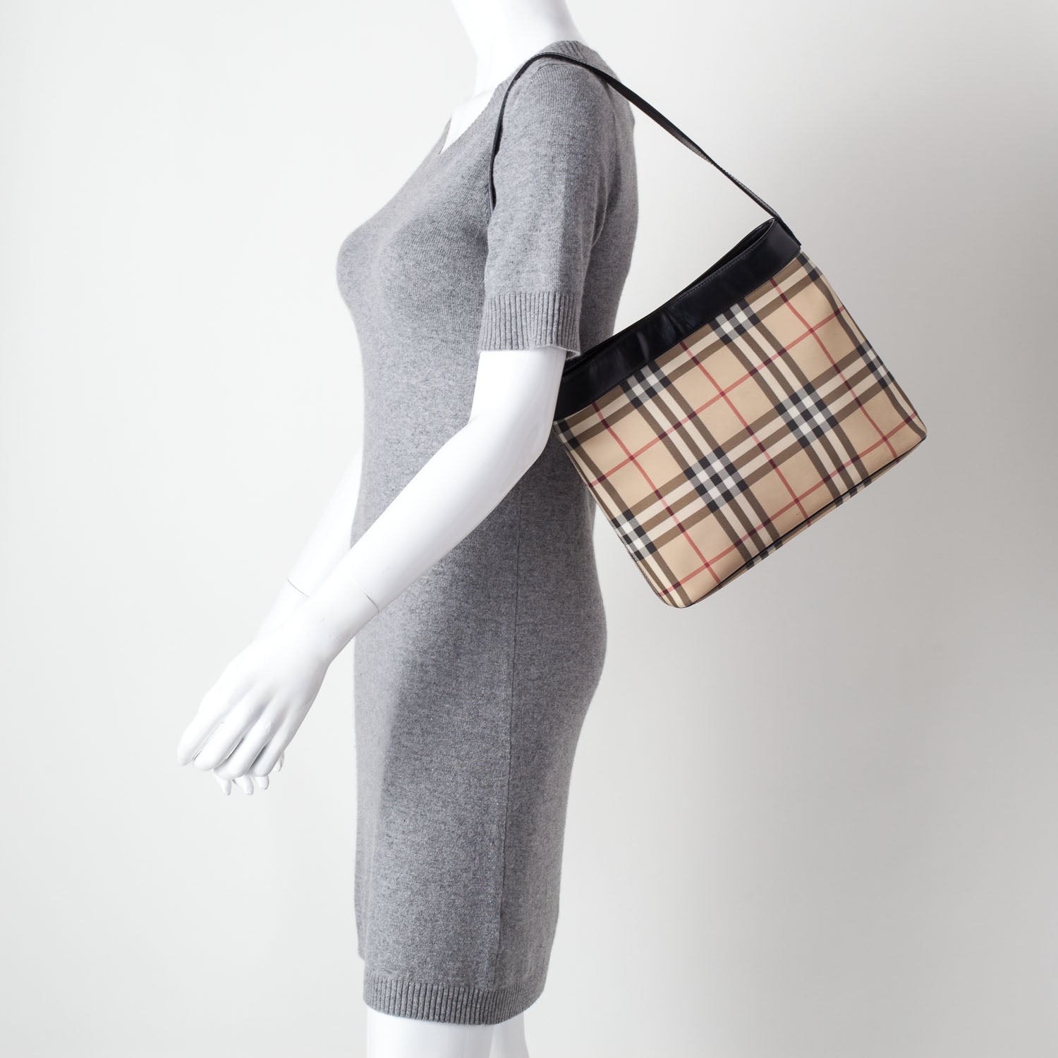 Burberry Prorsum House Check Shoulder Bag Black 2 of 11