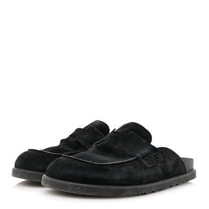 Hermes Suede Calfskin Go Mules 40 Black 4 of 14