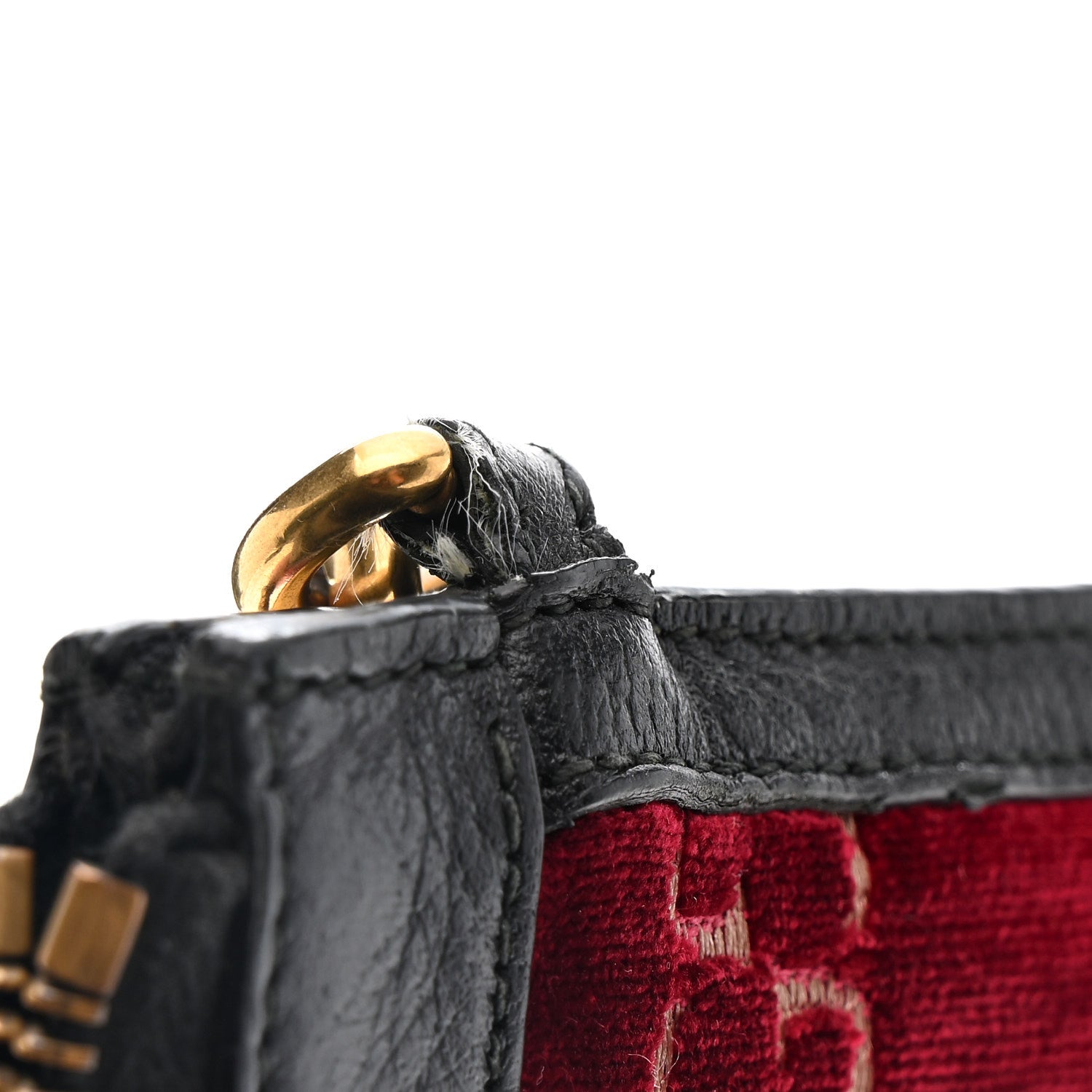 Gucci Velvet GG Monogram Textured Calfskin Web Ophidia Wristlet