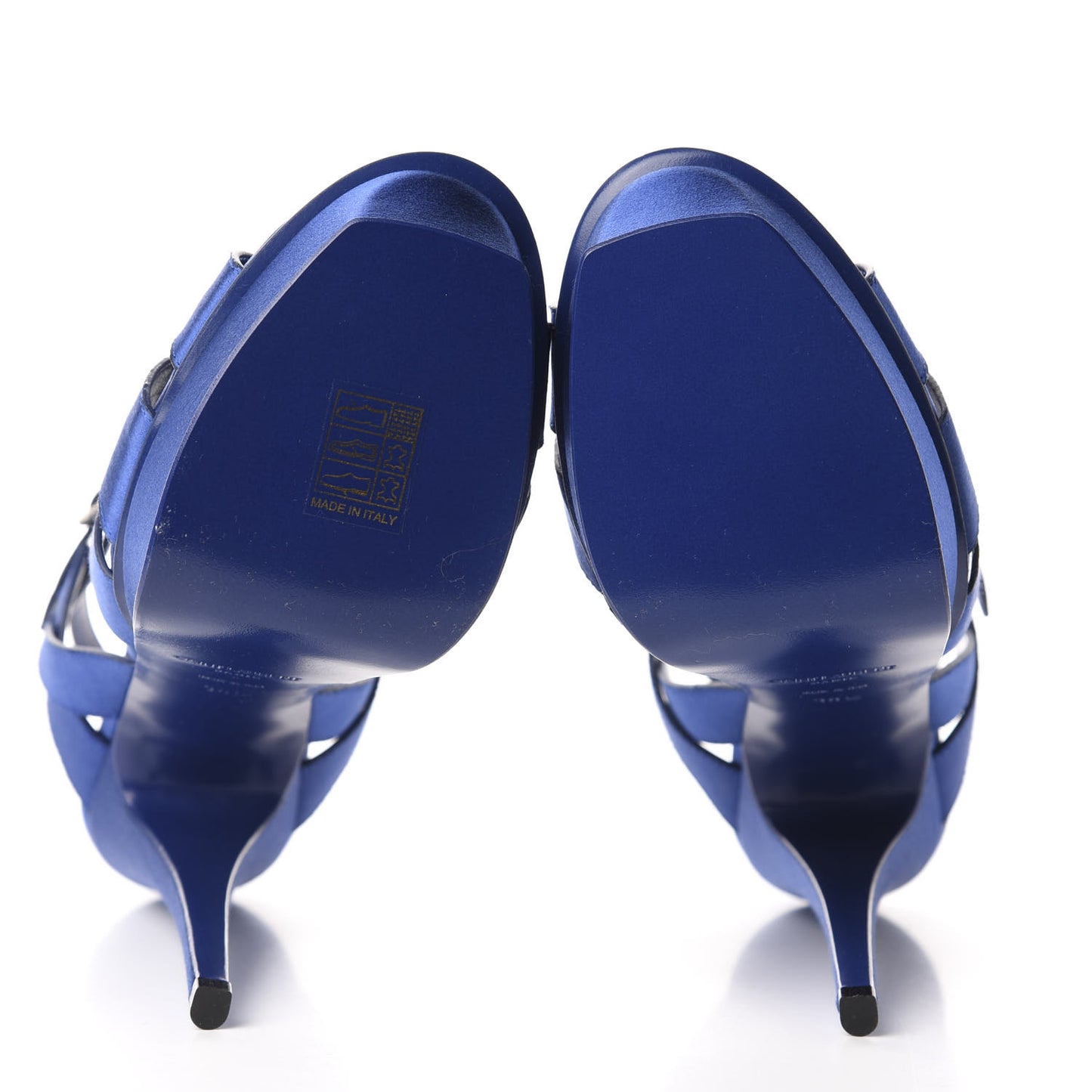 Satin Tribute 105 Platform Sandals 38.5 Blue
