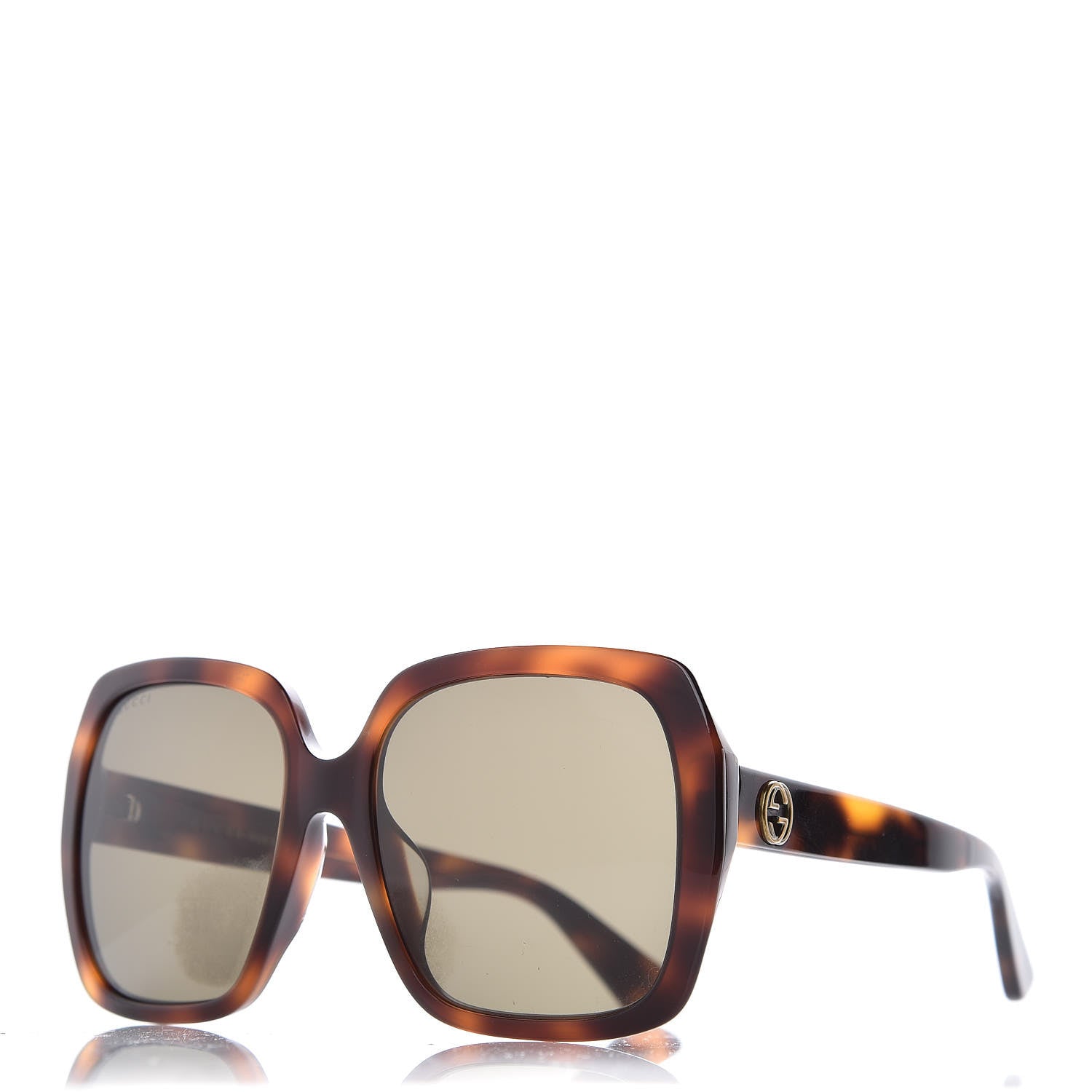 Gucci Acetate Square GG 0096SA Sunglasses Havana 1 of 9