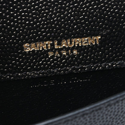 Saint Laurent Grain De Poudre Uptown Monogram Card Case Black 7 of 10