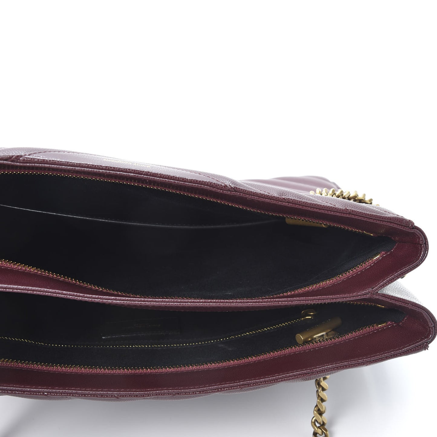 Grain de Poudre Matelasse Chevron Medium Tribeca Shopping Bag Rouge Legion