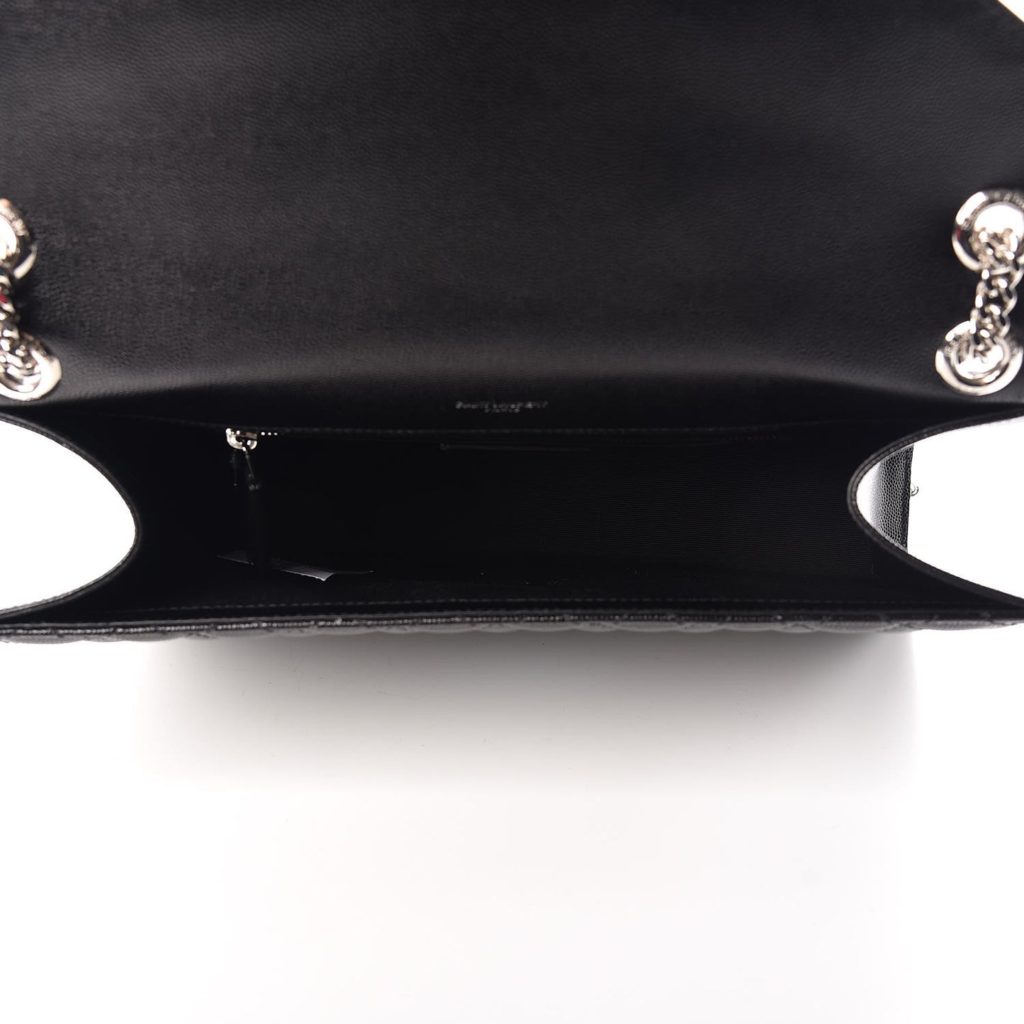 Grain De Poudre Textured Mixed Matelasse Large Triquilt Monogram Satchel Black