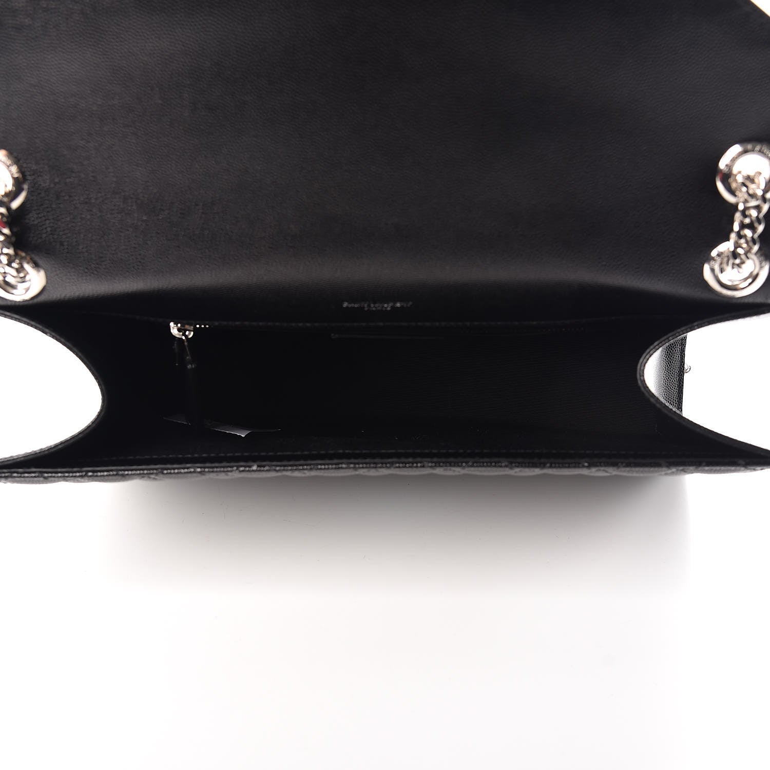 Saint Laurent Grain De Poudre Textured Mixed Matelasse Large Triquilt Monogram Satchel Black 5 of 8