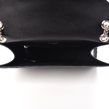 Saint Laurent Grain De Poudre Textured Mixed Matelasse Large Triquilt Monogram Satchel Black 5 of 8