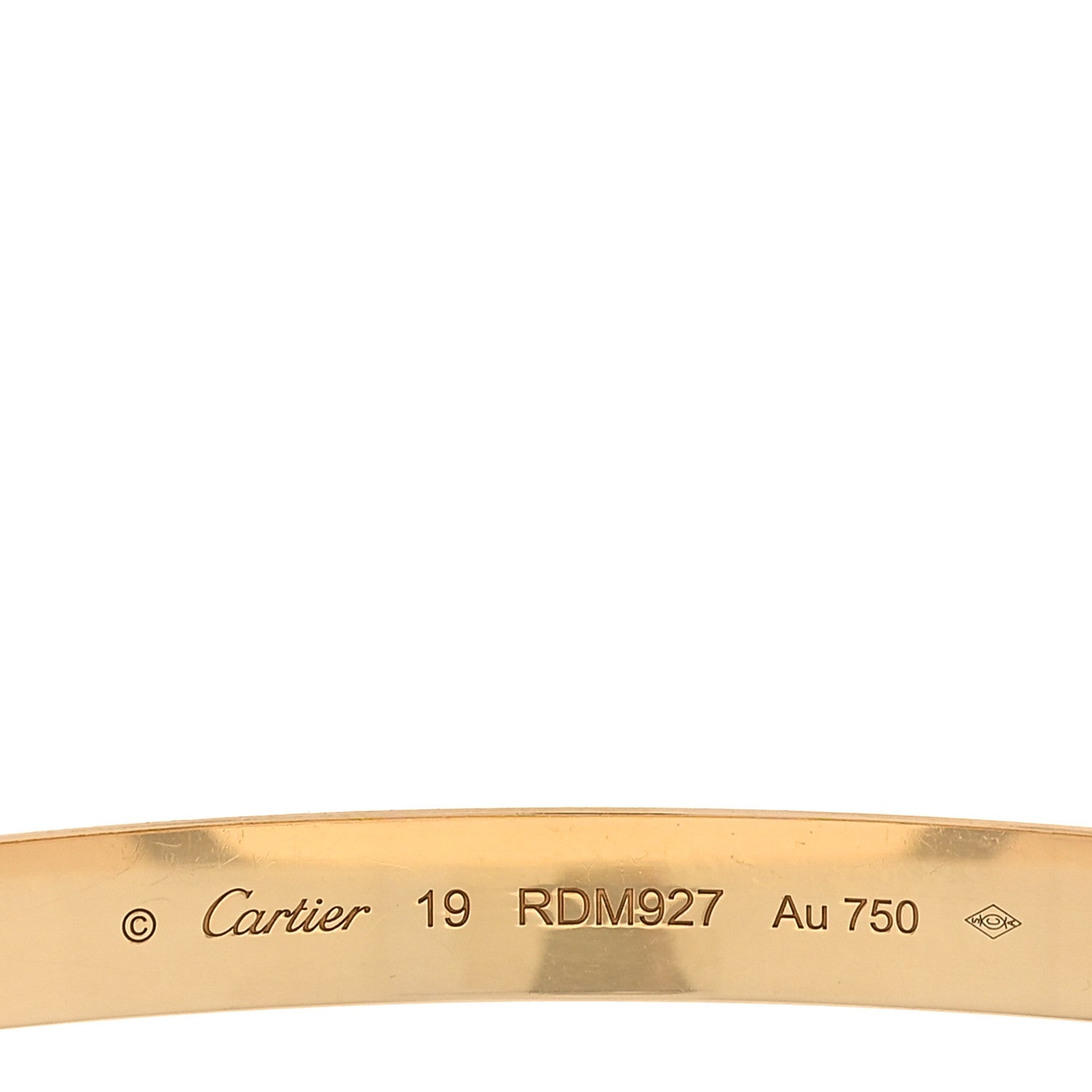 Cartier 18K Yellow Gold LOVE Bracelet 19 7 of 8