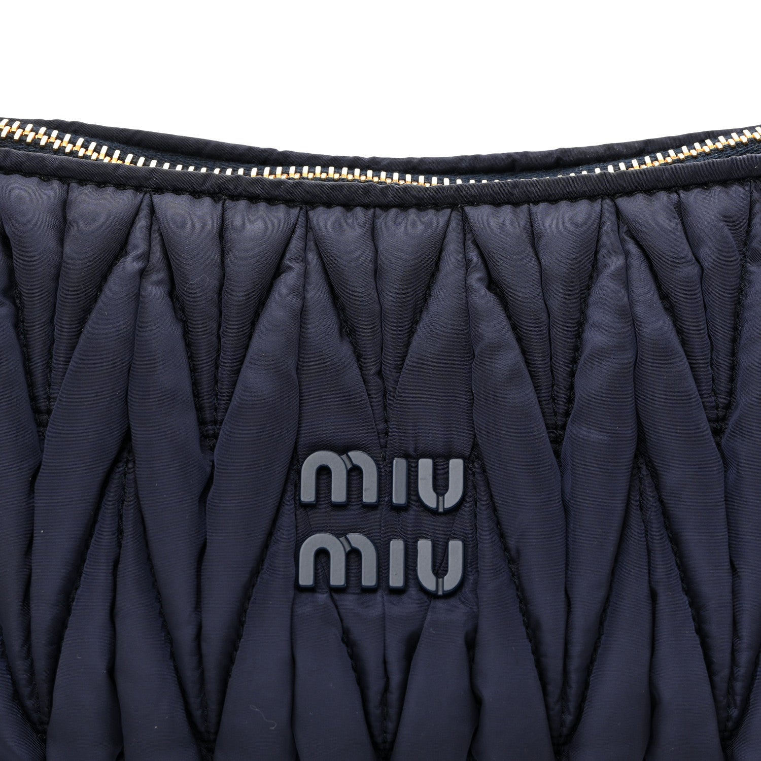 Miu Miu Tessuto Nylon Matelasse Pouch Baltico 8 of 11