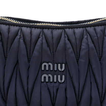 Miu Miu Tessuto Nylon Matelasse Pouch Baltico 8 of 11