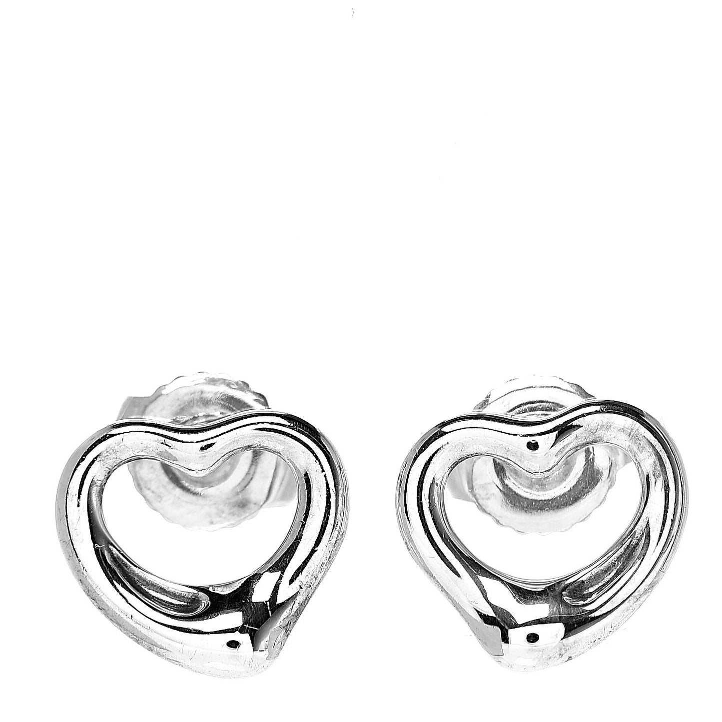 Sterling Silver 11mm Elsa Peretti Open Heart Earrings