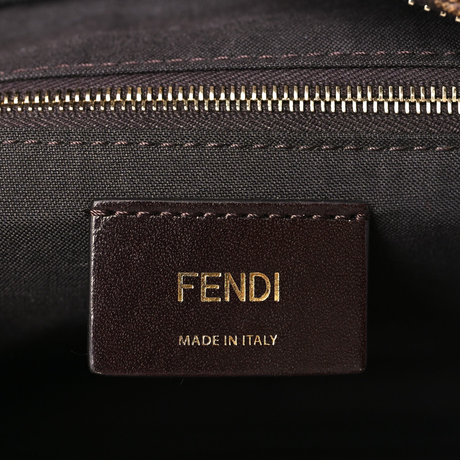 Fendi X FILA Glazed Fabric Vitello Century FF 1974 Mania Belt Bag Mogano Panna Blueberry 6 of 9