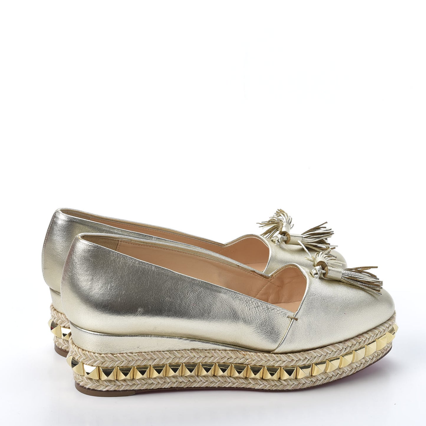 Metallic Nappa CA 70 Wedge Espadrilles 36 Platine