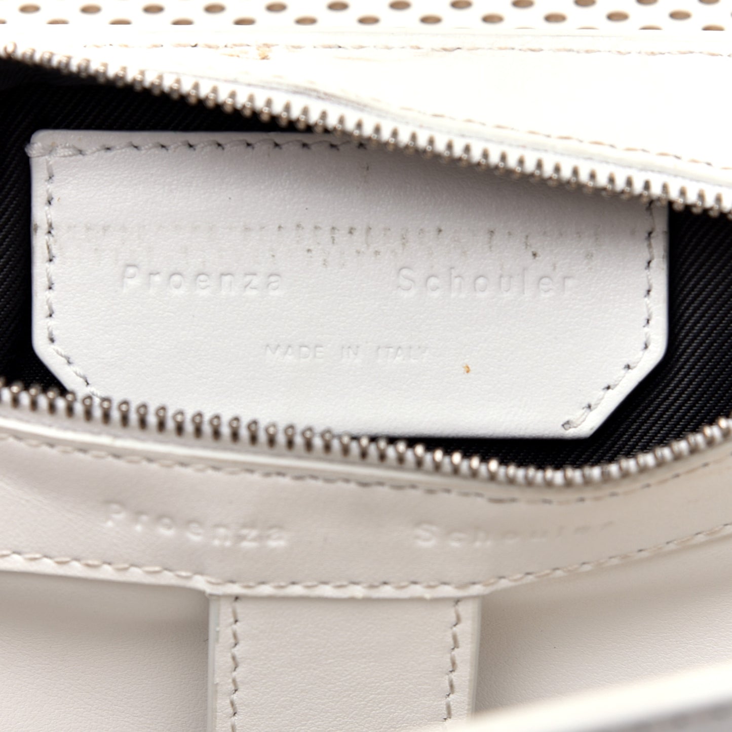Lambskin Perforated Tiny Optic White