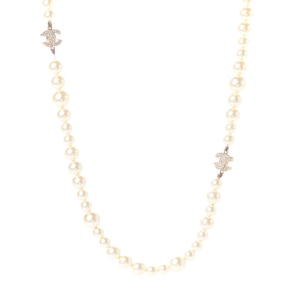 Chanel Graduated Pearl CC Long Necklace Gold 1 of 4