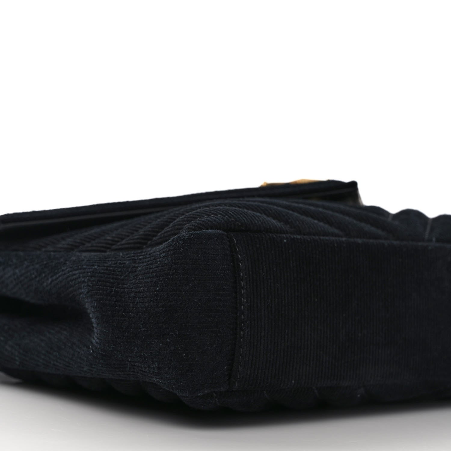 Saint Laurent Corduroy Matelasse Chevron Monogram Medium College Bag Softy Black 7 of 8