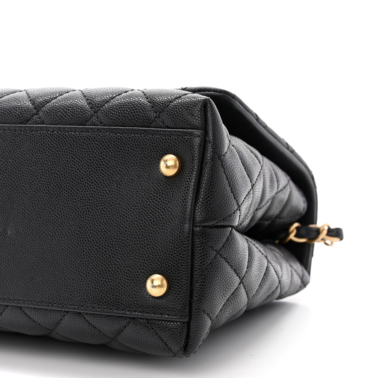Caviar Quilted Small Coco Handle Flap Black