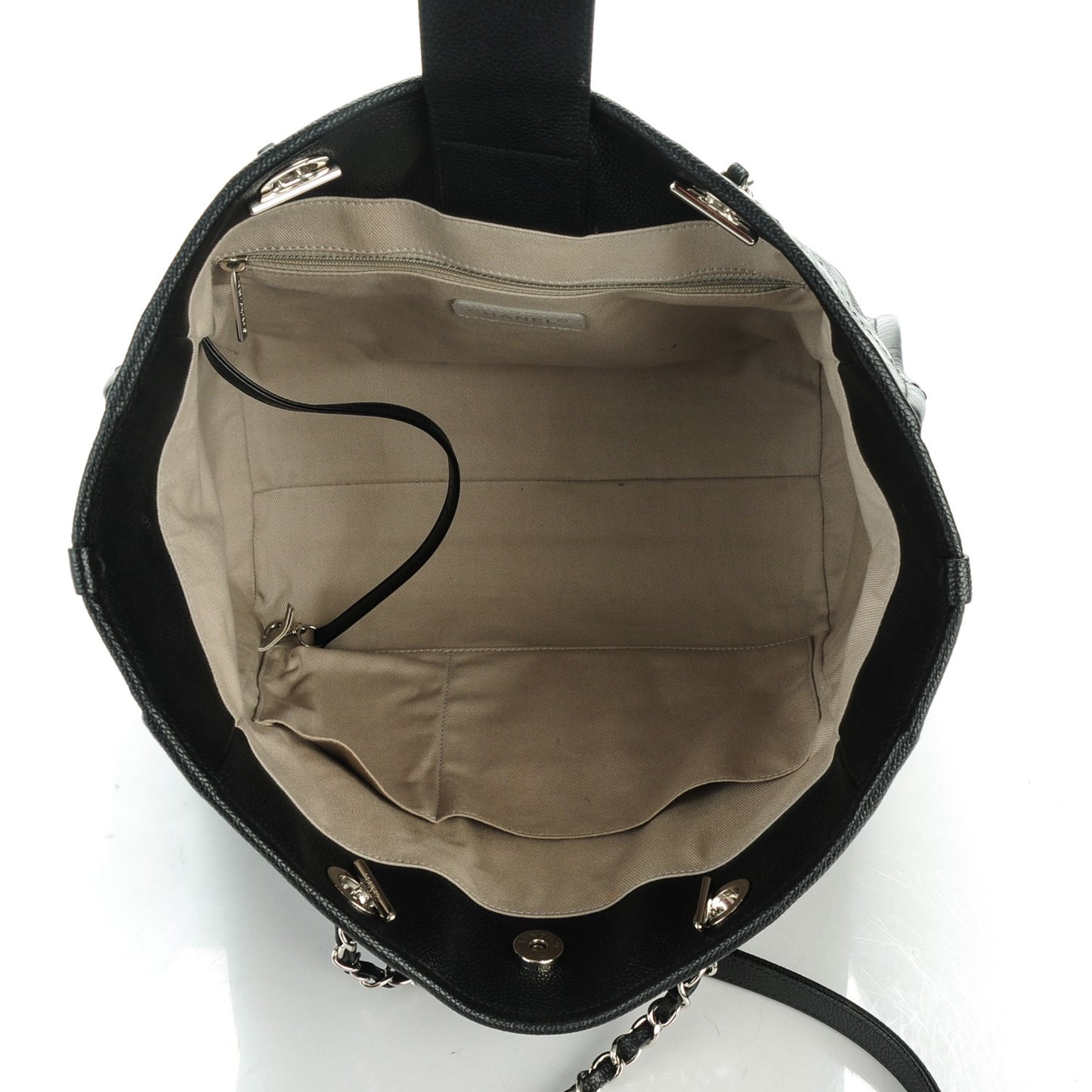 Calfskin Small Deauville Tote Black